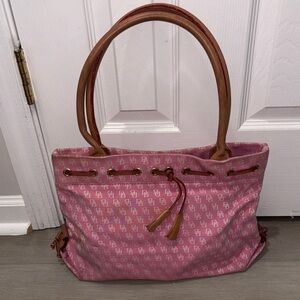 Dooney & Bourke Pink and Brown Tote Bag